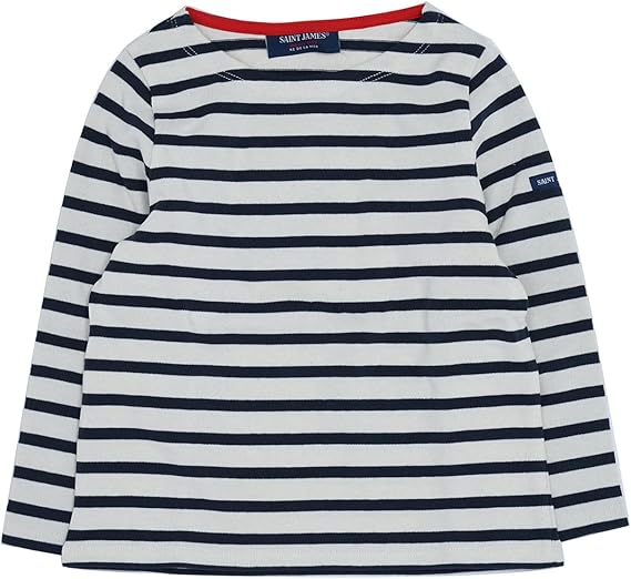 ストライプ柄 ハート肘当て 長袖Tシャツ　Saint James Women's Striped Long Sleeve T-Shirt with Heart Elbow Patches